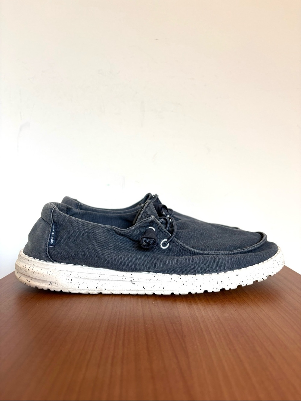 Hey Dude Wendy Boho Canvas Navy Blue Slip On Shoes Women's size 8